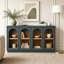 Grande armoire de rangement à 4 portes avec portes en verre arquées-825760506