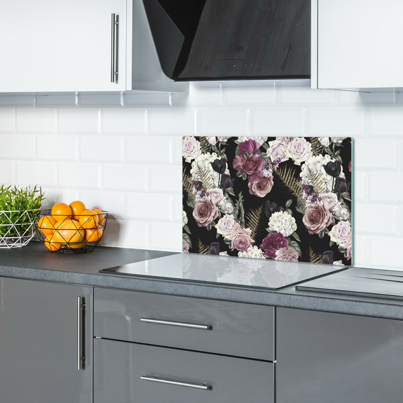 Mccarver Tempered Glass Roses Chopping Board, 52cm x 60cm
