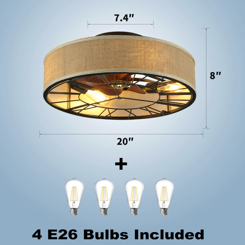 Karnisha 19.6'' Ceiling Fan with Light Kit