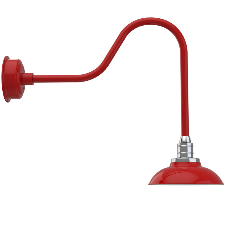 Luminaire de grange d’extérieur Ludwicka, Rouge cerise, H 24,52 po x l 10 po x P 30 po