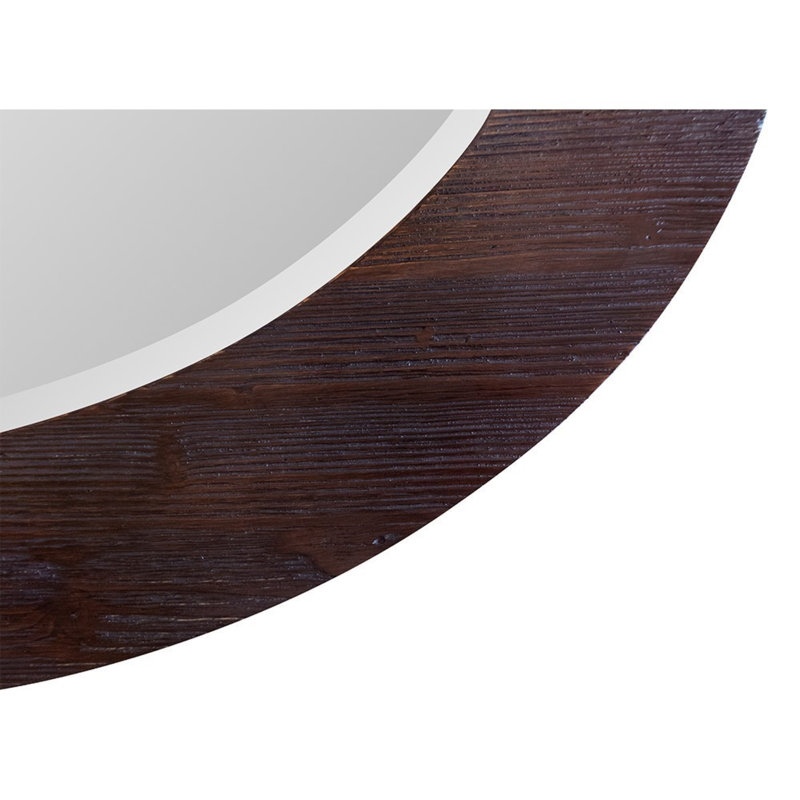 Mayella Solid Wood Flat Mirror, Dark Brown Finish