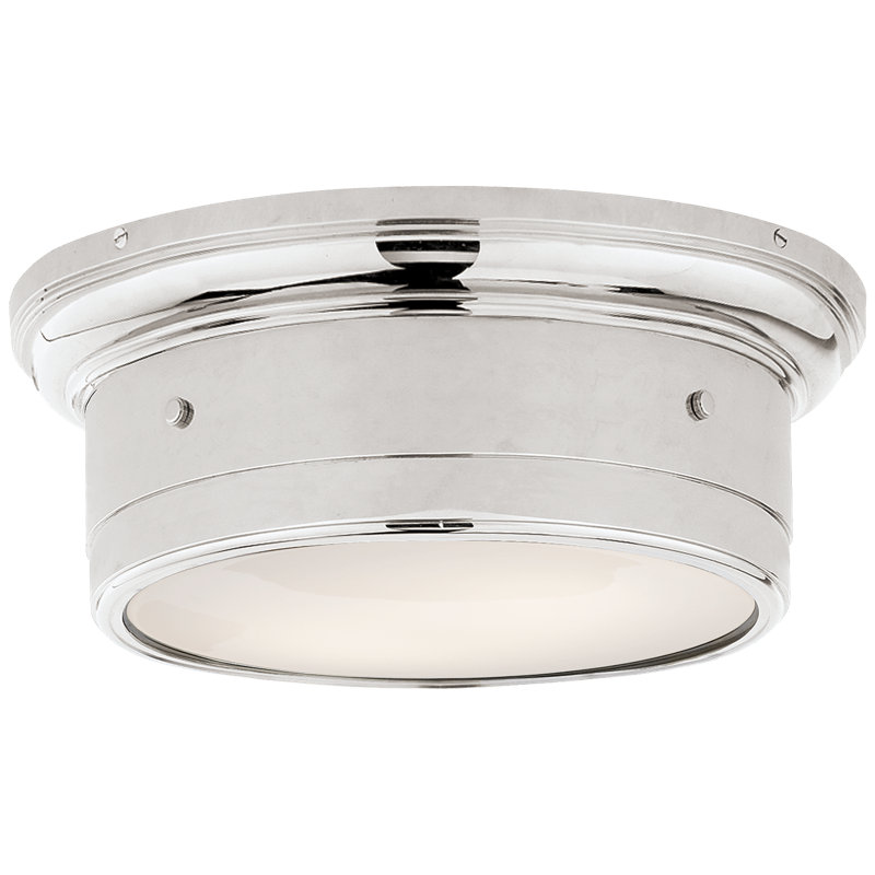Siena Small Flush Mount, Polished Nickel, 4.5" H x 12" W x 12" D
