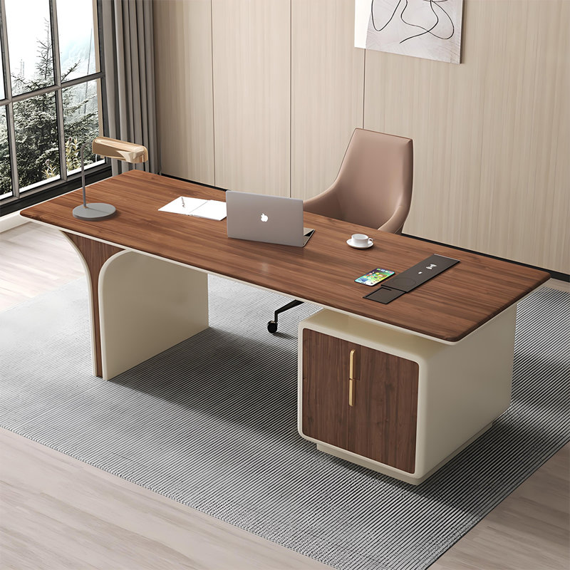 Bureau en bois de noyer 78,74 po, H 29,53 po x l 78,74 po x P 27,56 po