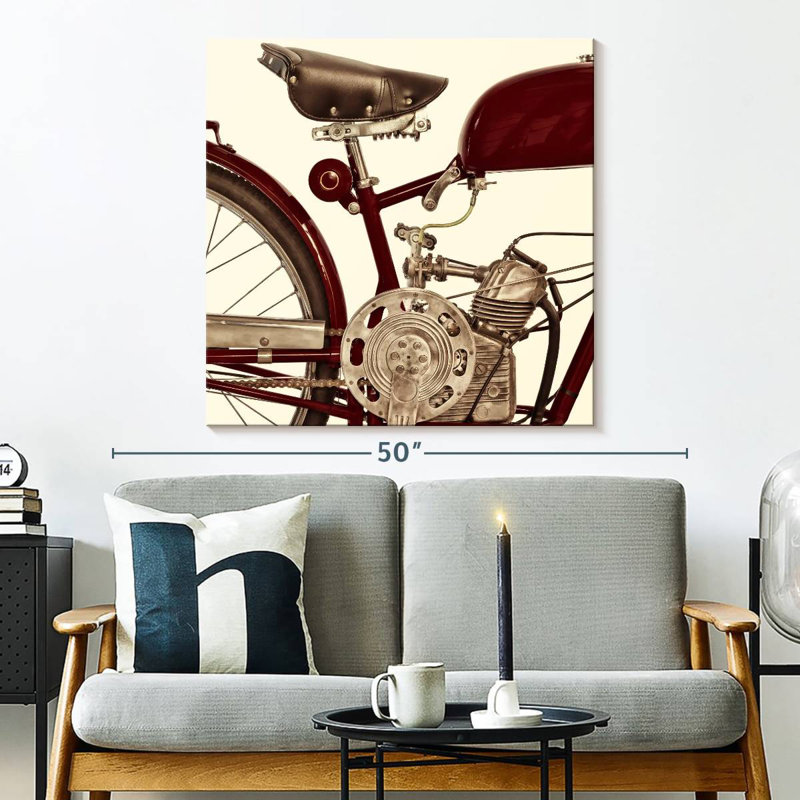 Moteur de moto rétro italien Mehar, H 33 po x l 33 po