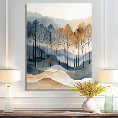 Forêt d'Ambre I - Tableau mural Forêt, Impression sur métal