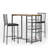 Modern 3-Piece Counter Height Dining Set with 3 Shelves, Kitchen Table and Chairs with 2 Upholstered Bar Stools, Sturdy Dining Room Set for Breakfast Nook & Kitchen-732669136