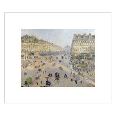 «The Avenue de L'Opera Paris Sunlight Winter Morning» par Camille Pissarro, impression giclée encadrée