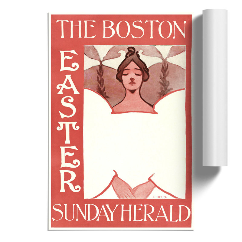 The Boston Easter Sunday Herald by Ethel Reed - Frameless Print, 42cm H x 30cm W x 0.1cm D