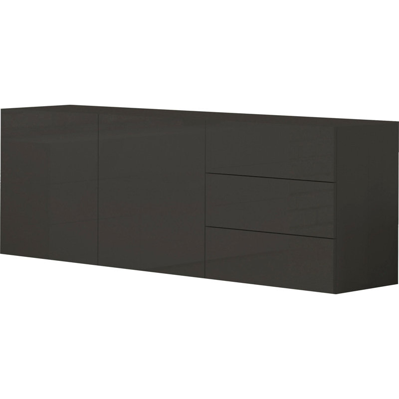 Cadiz 170cm Sideboard, Glossy Anthracite