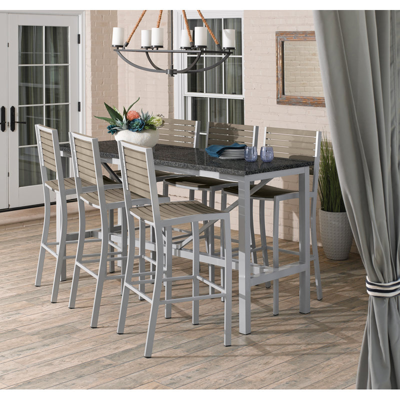 Travira 31.76" Patio Bar Stool, Tekwood Vintage