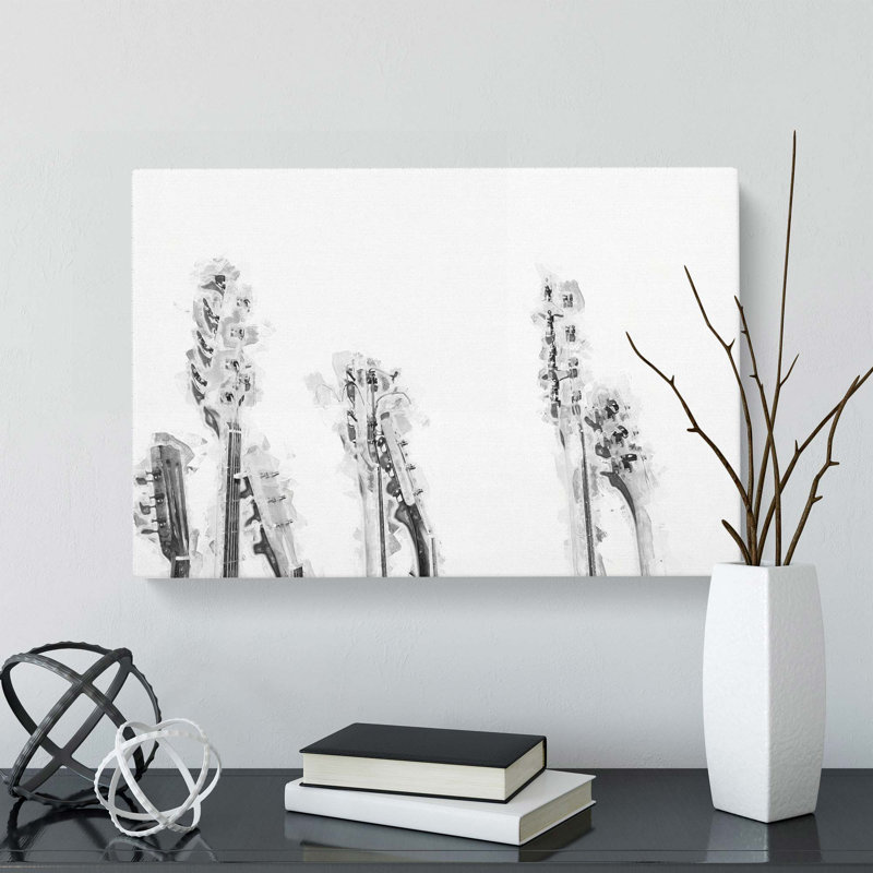 Multiple Guitars In Abstract - Wrapped Canvas, 35cm H x 50cm W x 3cm D