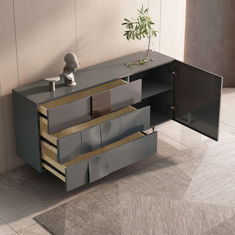 Creative Modern Sideboards Living Room Lockers. Sideboard, Gray, 35.43" H x 55.12" W x 15.75" D