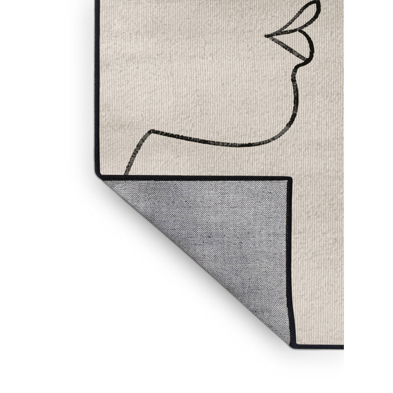 Tapis beige moderne et contemporain lavable à la machine Tribeca Valentines, 8 x 10