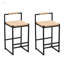 Ensemble de 2 tabourets de bar durables avec sièges en corde de papier Boho pour la cuisine et la salle à manger pour un décor moderne et élégant, tabouret de bar-1823226768
