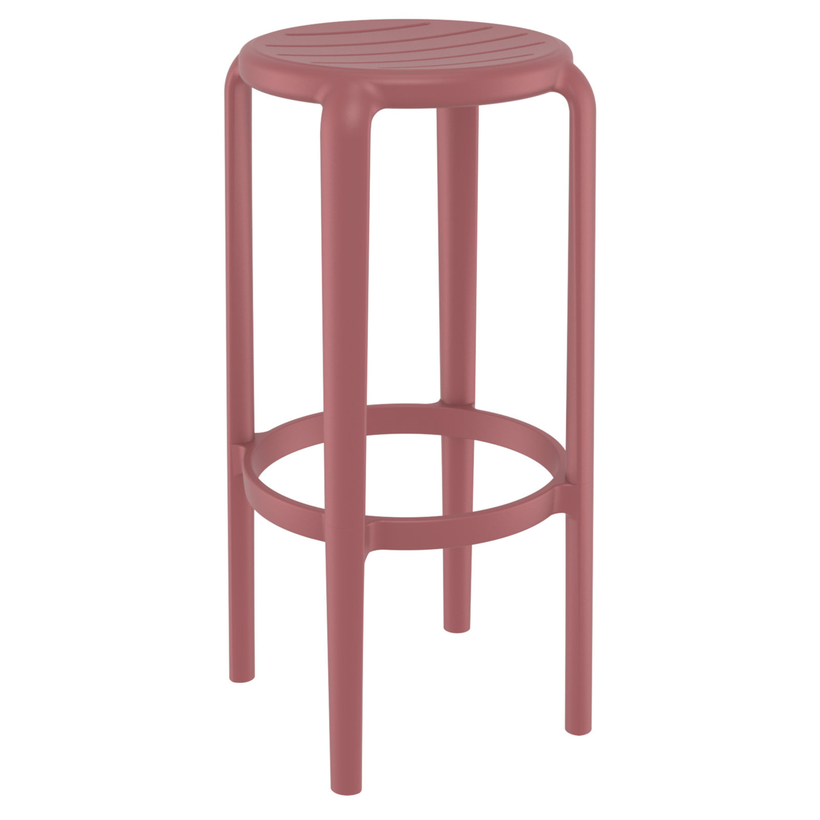 Awan Backless Outdoor Bar Stool, 29.75", 	Marsala
