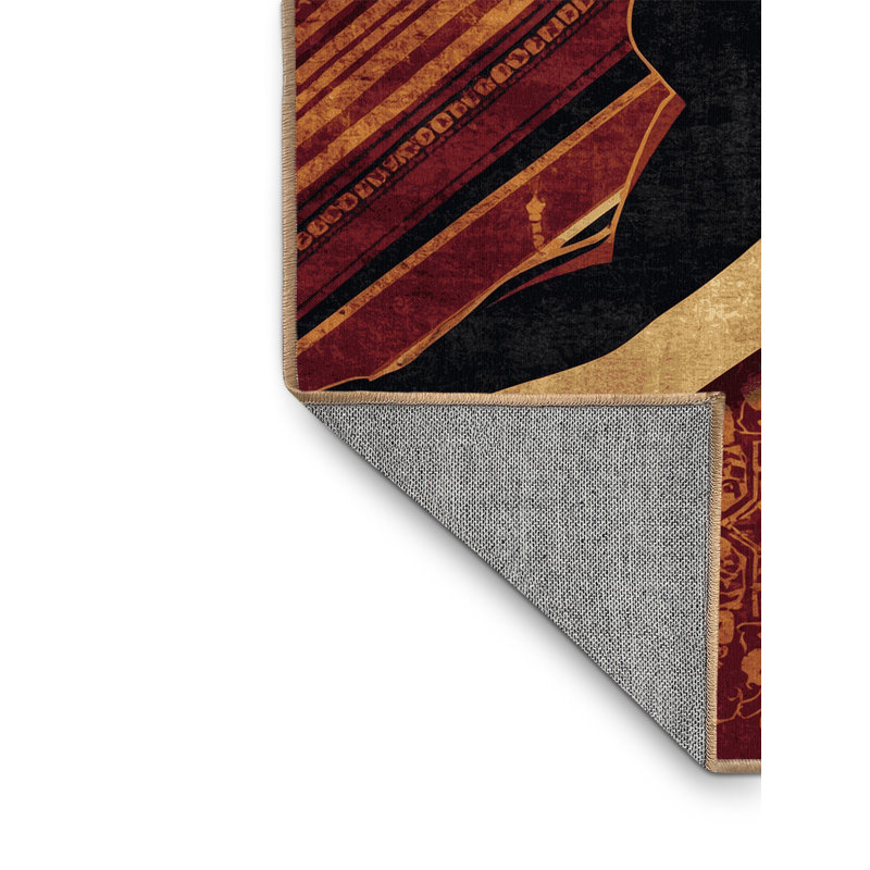 Tapis oriental classique brun délavé à la machine Bracondale Discus - reliure brun clair, 2x4