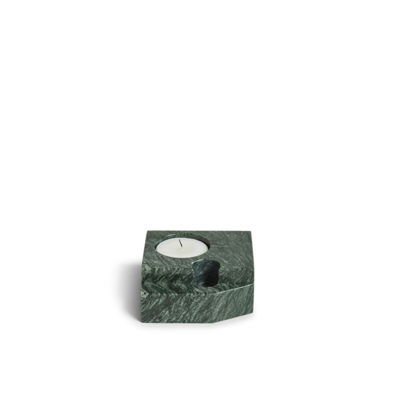 Jeu De Des 2 Candle Holder, 0.90'' H x 3.10'' W x 3.10'' D, Green