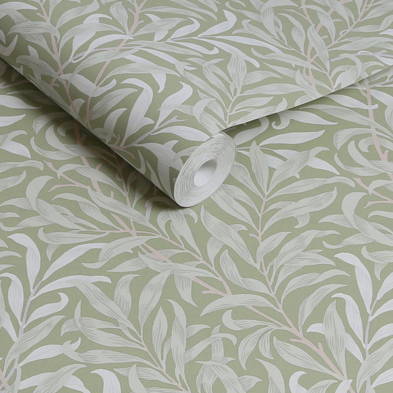 William Morris At Home SS24 Floral Wallpaper Double Roll, Sage