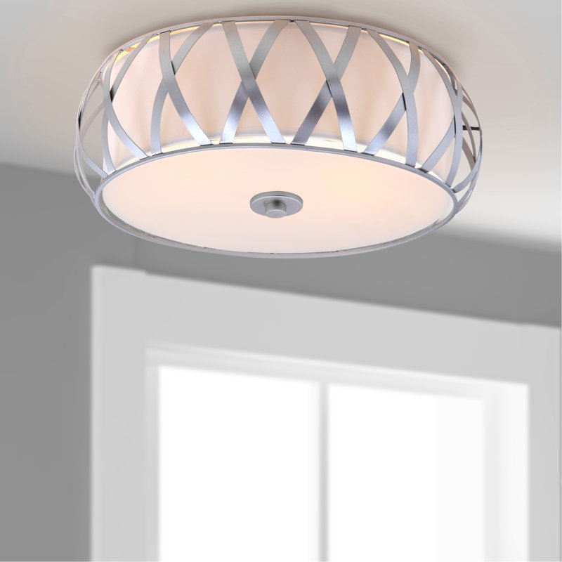 Izabelle Fabric Flush Mount, Chrome