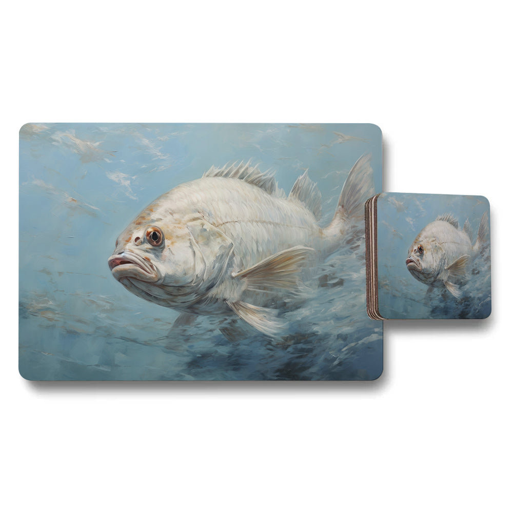 Underwater Sea Life Fish Placemats And Coaster Set