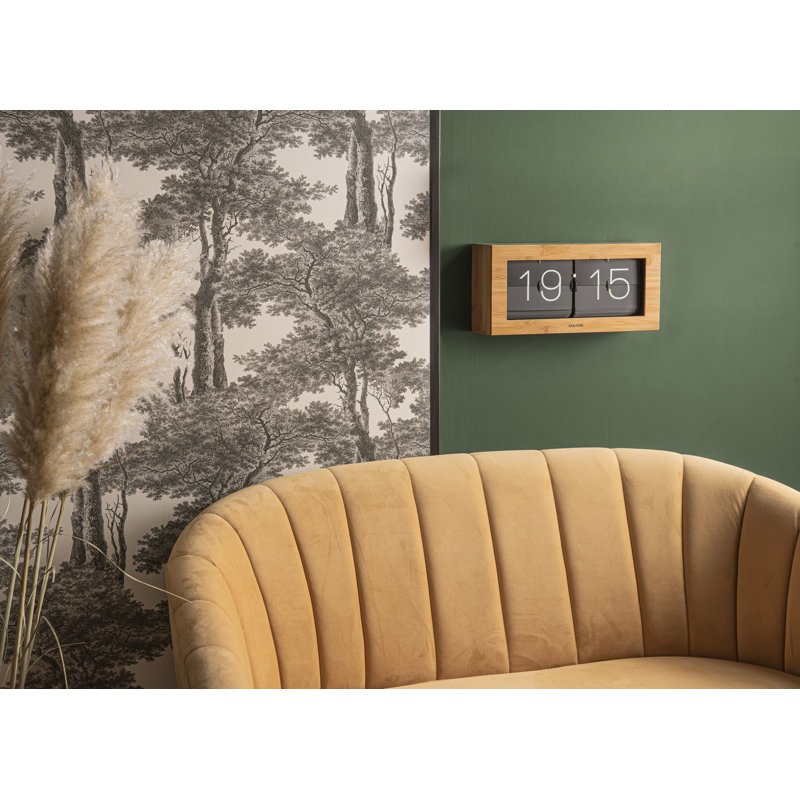 Digital Bamboo Manufactured Wood Electric Tabletop Clock, 11cm H x 21cm W x 8.5cm D, Bamboo