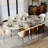 Modern Minimalist Oval Dining Table with Sintered Stone Tabletop & U-Shaped Leg for 6 to 8, Perfect for Kitchen and Living Room-1254452011-1254452004