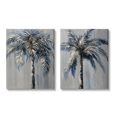 Palmiers gris modernes 2 pièces par Nan