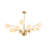 12 - Light Brass Frosted Glass Globe Starburst Chandelier
