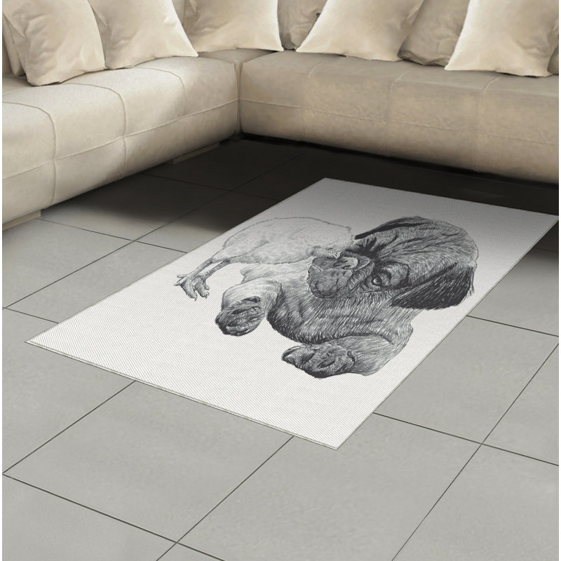 Pug High Density Long Fiber Poly Threads Decorative Area Rug Carpet, Rectangle 2'7" x 5'