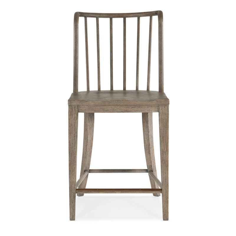 Gray Washed Oak Spindle-Back Counter Stool