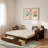 Multifunctional Daybed With Storage Drawer, Open Compartments And Hydraulic Side Table-861926404