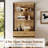 Modern 72" Tall Bookcase With 4 Drawers And Open Book Shelfs, Library Book Shelf With Storage Cabinet And Glass Doors, Wood Freestanding Bookshelves For Home Office, Living Room, Oak-640749686