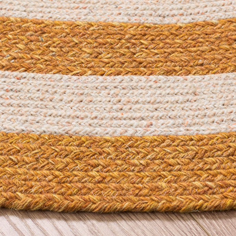 Braided Hand Woven No Pattern Indoor Rug, 6'-0" x 6'-0" Round