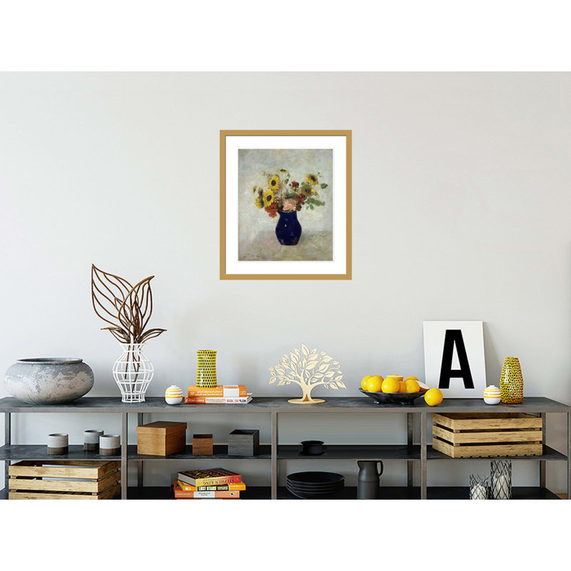 «Vase De Fleurs» par Odilon Redon, impression giclée sur cadre, H 26,66 po x l 23,5 po