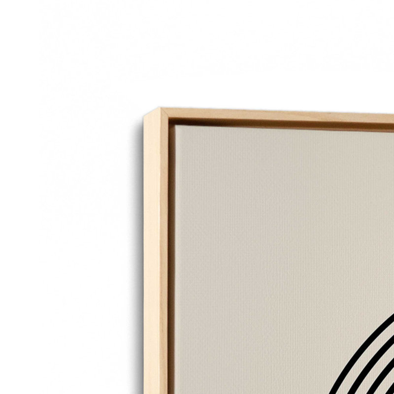 Impression sur toile Bauhaus Black Dot Balance dans un cadre en érable, 30 po x 20 po, H 18,75 po x l 12,75 po x P 1,75 po