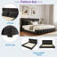 Lit plateforme tapissier avec 2 coussins et pieds robustes-1426745628-1426745626
