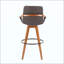 Tabouret de bar à hauteur fixe avec pivot, repose-pieds en métal