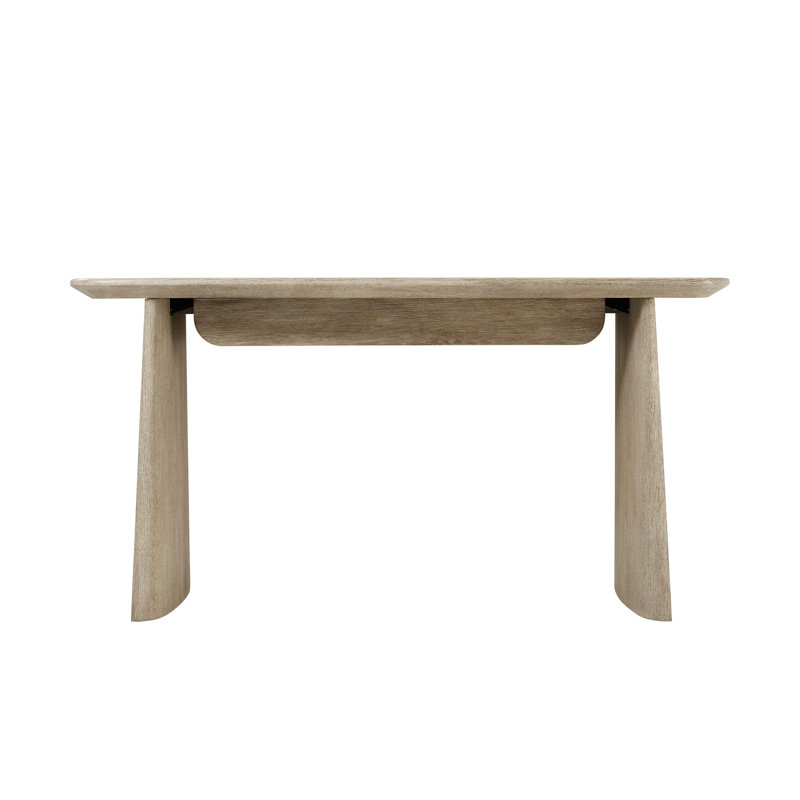 Repose Solid Wood Writing Desk, Gray Oak