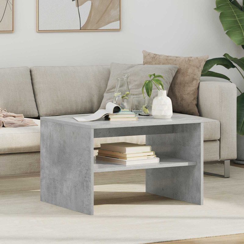 Coffee Table with Storage, Concrete Grey, 40cm. H x 60cm. L x 50cm. W