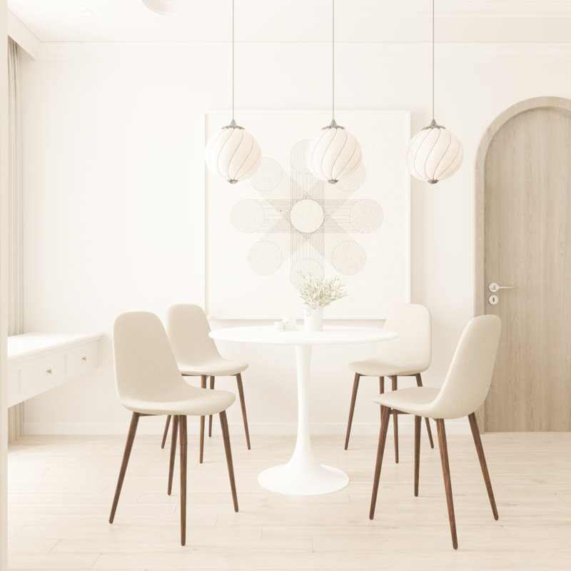 Table de salle à manger blanche de style Mid-Century rond de 31,5 po avec plateau et base piédestal, pouvant accueillir 2 à 4 personnes confortablement dans un style bureau
