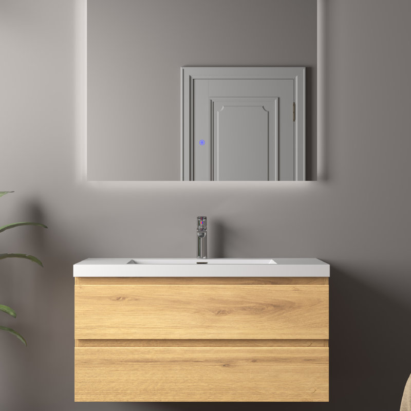Meuble-lavabo mural simple 42 po A.Oak, 42"