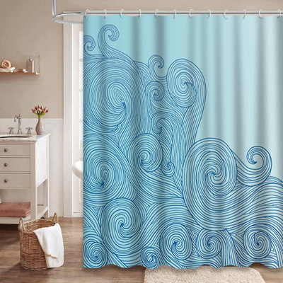 Rideau de douche imperméable à l'eau avec 12 crochets