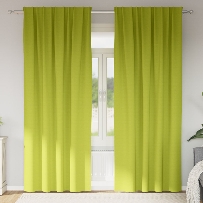 Curtains With Curtains 2 Pcs Polyester, Apple Green, 140cm Width x 260cm Drop