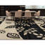 Tapis noir et ivoire noué à la main de haute qualité
