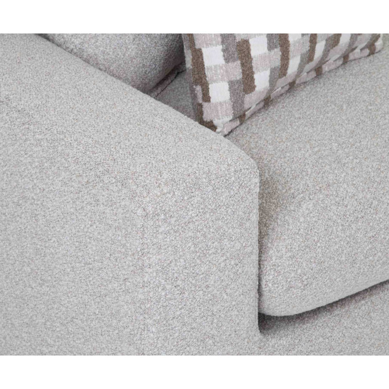 Canapé modulaire symétrique 5 pièces Bossley, Polyester gris