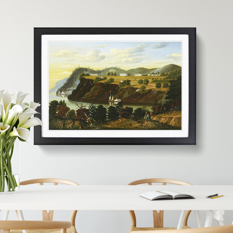 View of West Point by Thomas Chambers - Picture Frame Painting, 27cm H x 36cm W x 2cm D, Black