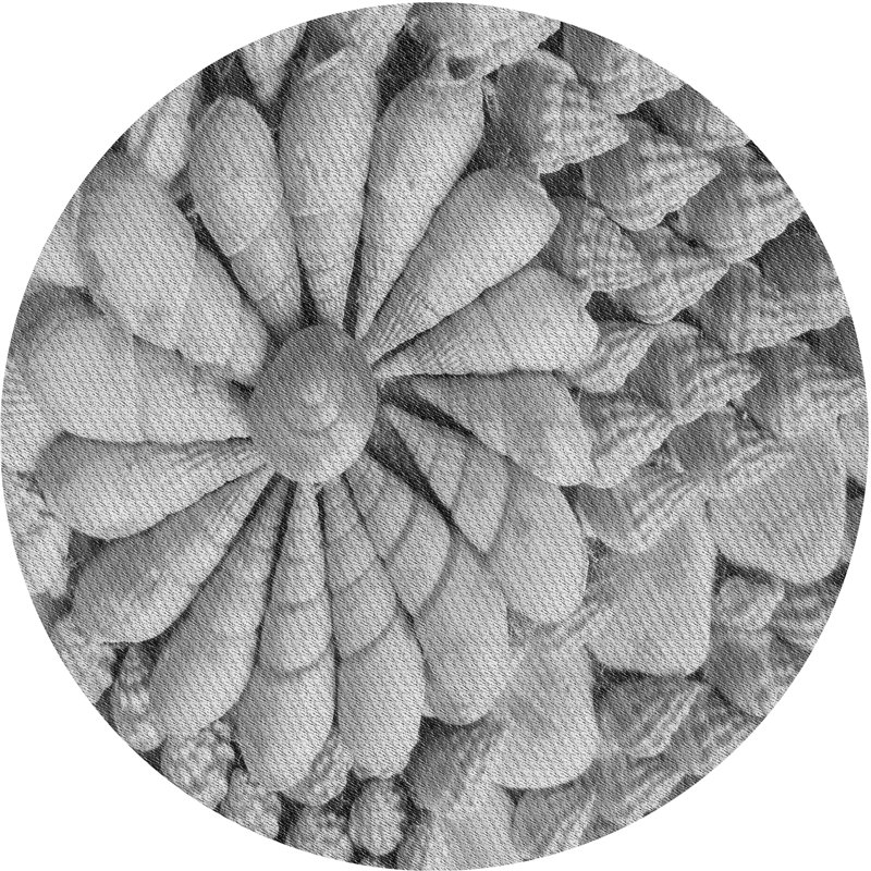 Tapis décoratif grise Hopson, Rond 3 pi
