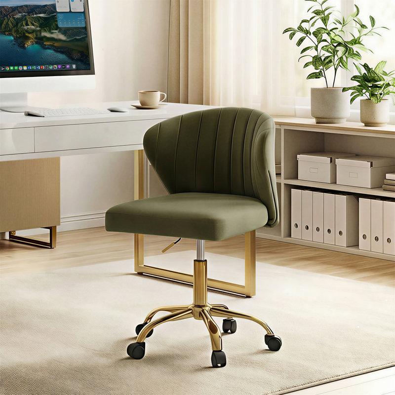 Adelynn Ergonomic Task Chair with Tufted Back, Moss