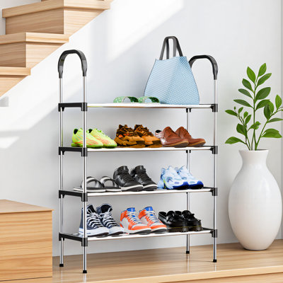 4-Tier Multi-Layer Shoe Storage Shelf, Multifunctional Shoe Rackfor Hallways, Bedrooms, Bathrooms, Offices, and Living Rooms(No Handle)