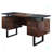 Solid Wood Top Metal Base Computer Desk